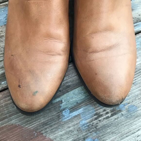 Franco Sarto Quinne Tan Leather Ankle Boots 8 - Picture 4 of 13
